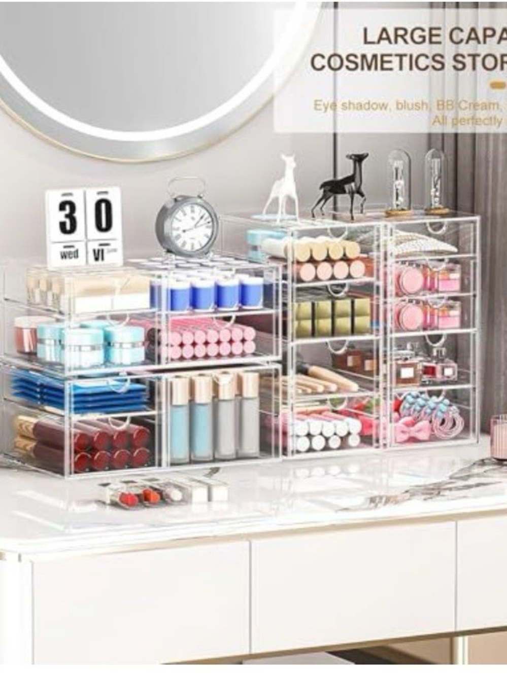 Clear 16 Drawer Acrylic Cosmetic and Jewelry Organizer -